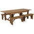 HERCULES Series 8' x 40'' Folding Farm Table and Four 40.25"L Bench Set