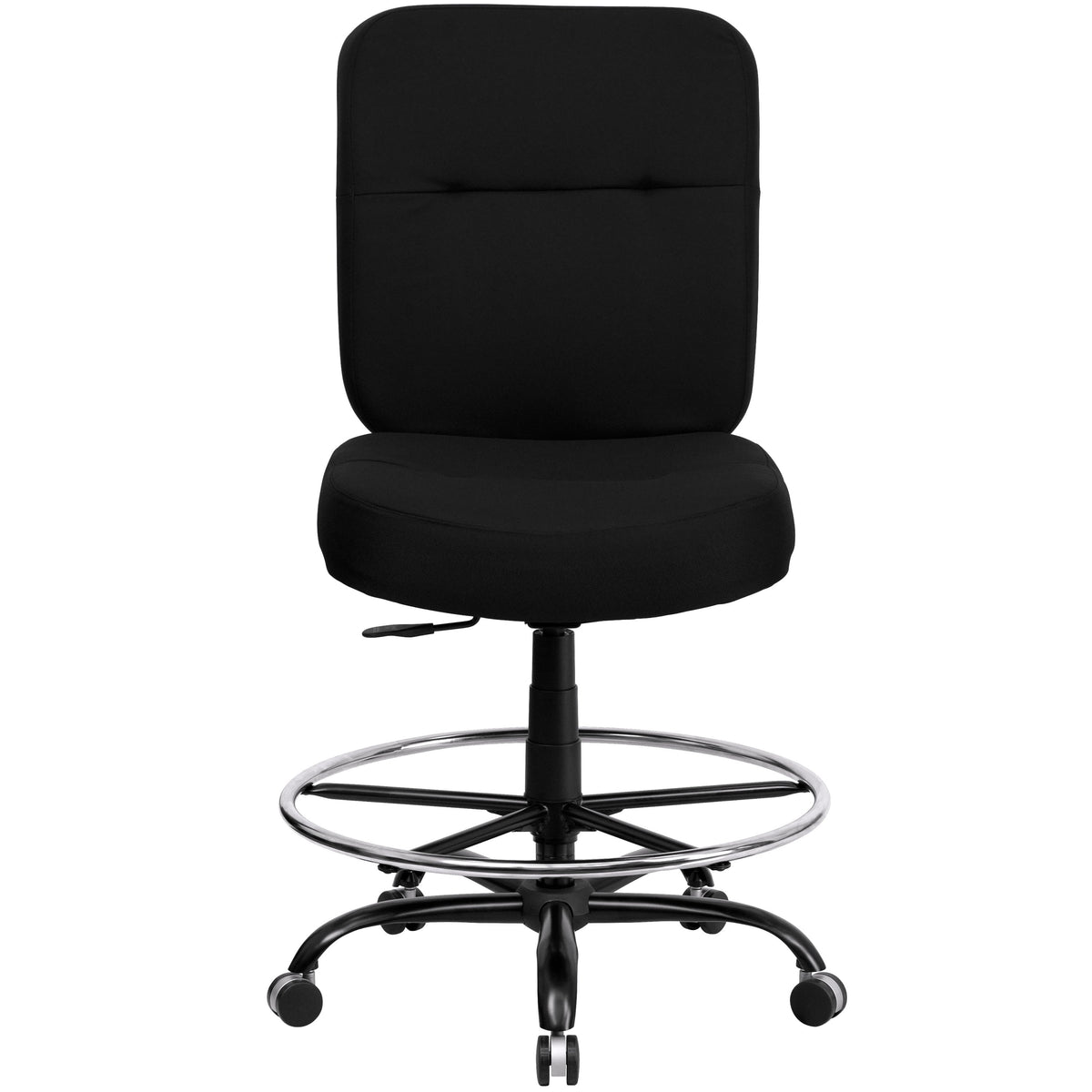 Black Fabric |#| Big & Tall 400 lb. Rated High Back Black Fabric Ergonomic Drafting Chair