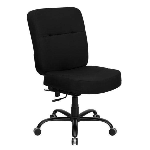 Black Fabric |#| Big & Tall 400 lb. Rated High Back Black Fabric Swivel Ergonomic Office Chair