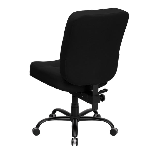 Black Fabric |#| Big & Tall 400 lb. Rated High Back Black Fabric Swivel Ergonomic Office Chair