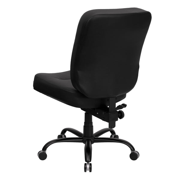 Black LeatherSoft |#| Big & Tall 400 lb. Rated High Back Black LeatherSoft Ergonomic Office Chair
