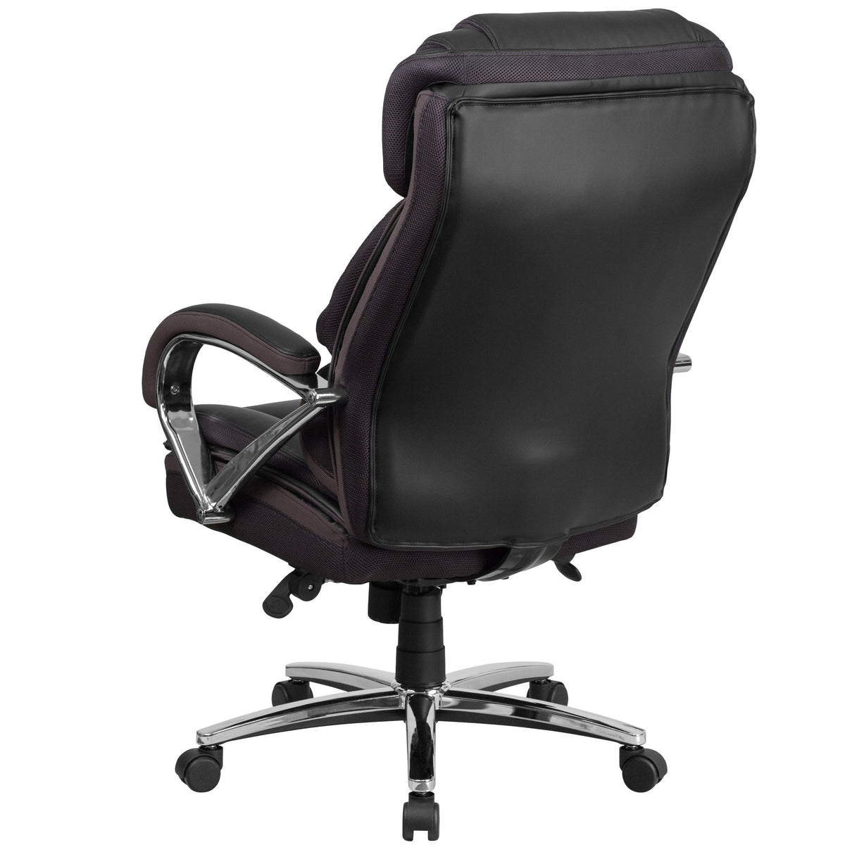 Big & Tall 500 lb. Rated Black LeatherSoft Ergonomic Office Chair w/ Chrome Base