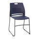 Navy |#| Commercial Grade 660 LB. Capacity Plastic Stack Chair with Steel Sled Base-Navy