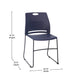 Navy |#| Commercial Grade 660 LB. Capacity Plastic Stack Chair with Steel Sled Base-Navy