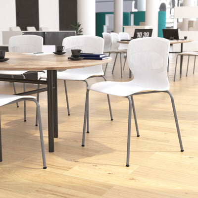 HERCULES Series Commercial Grade 770 lb. Capacity Ergonomic Stack Chair with Lumbar Support and Steel Frame - View 2