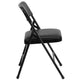 Black Vinyl/Black Frame |#| Curved Triple Braced & Double Hinged Black Vinyl Metal Folding Chair