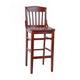 Mahogany |#| School House Back Mahogany Wood Restaurant Barstool with Footrest
