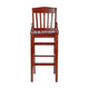 Mahogany |#| School House Back Mahogany Wood Restaurant Barstool with Footrest
