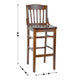Walnut |#| School House Back Walnut Wood Restaurant Barstool with Footrest