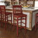 Mahogany |#| School House Back Mahogany Wood Restaurant Barstool with Footrest