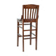 Walnut |#| School House Back Walnut Wood Restaurant Barstool with Footrest