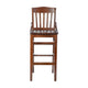 Walnut |#| School House Back Walnut Wood Restaurant Barstool with Footrest