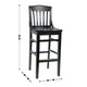 Black |#| School House Back Black Wood Restaurant Barstool with Footrest