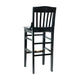 Black |#| School House Back Black Wood Restaurant Barstool with Footrest