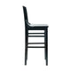 Black |#| School House Back Black Wood Restaurant Barstool with Footrest