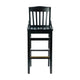 Black |#| School House Back Black Wood Restaurant Barstool with Footrest