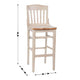 Antique White |#| School House Back Antique White Wood Restaurant Barstool with Footrest