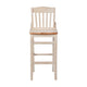 Antique White |#| School House Back Antique White Wood Restaurant Barstool with Footrest