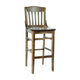 Antique Copper |#| School House Back Antique Copper Wood Restaurant Barstool with Footrest