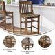 Antique Copper |#| School House Back Antique Copper Wood Restaurant Barstool with Footrest