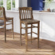 Antique Copper |#| School House Back Antique Copper Wood Restaurant Barstool with Footrest