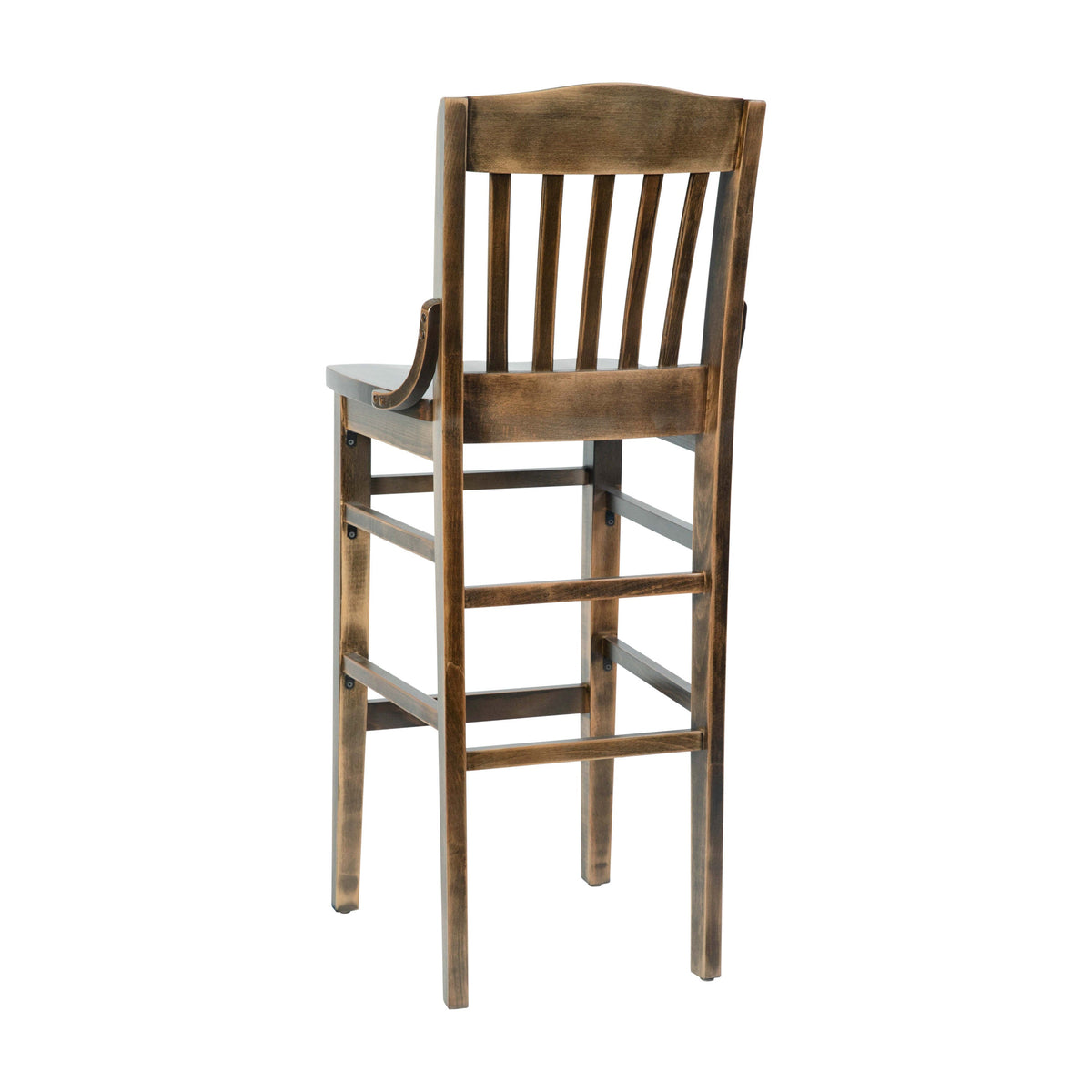 Antique Copper |#| School House Back Antique Copper Wood Restaurant Barstool with Footrest