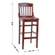 Mahogany |#| School House Back Mahogany Wood Restaurant Barstool with Footrest