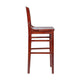 Mahogany |#| School House Back Mahogany Wood Restaurant Barstool with Footrest