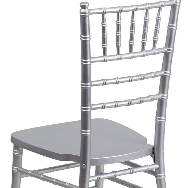 Silver |#| 1100lb. Capacity Silver Wood Stackable Chiavari Event Chair