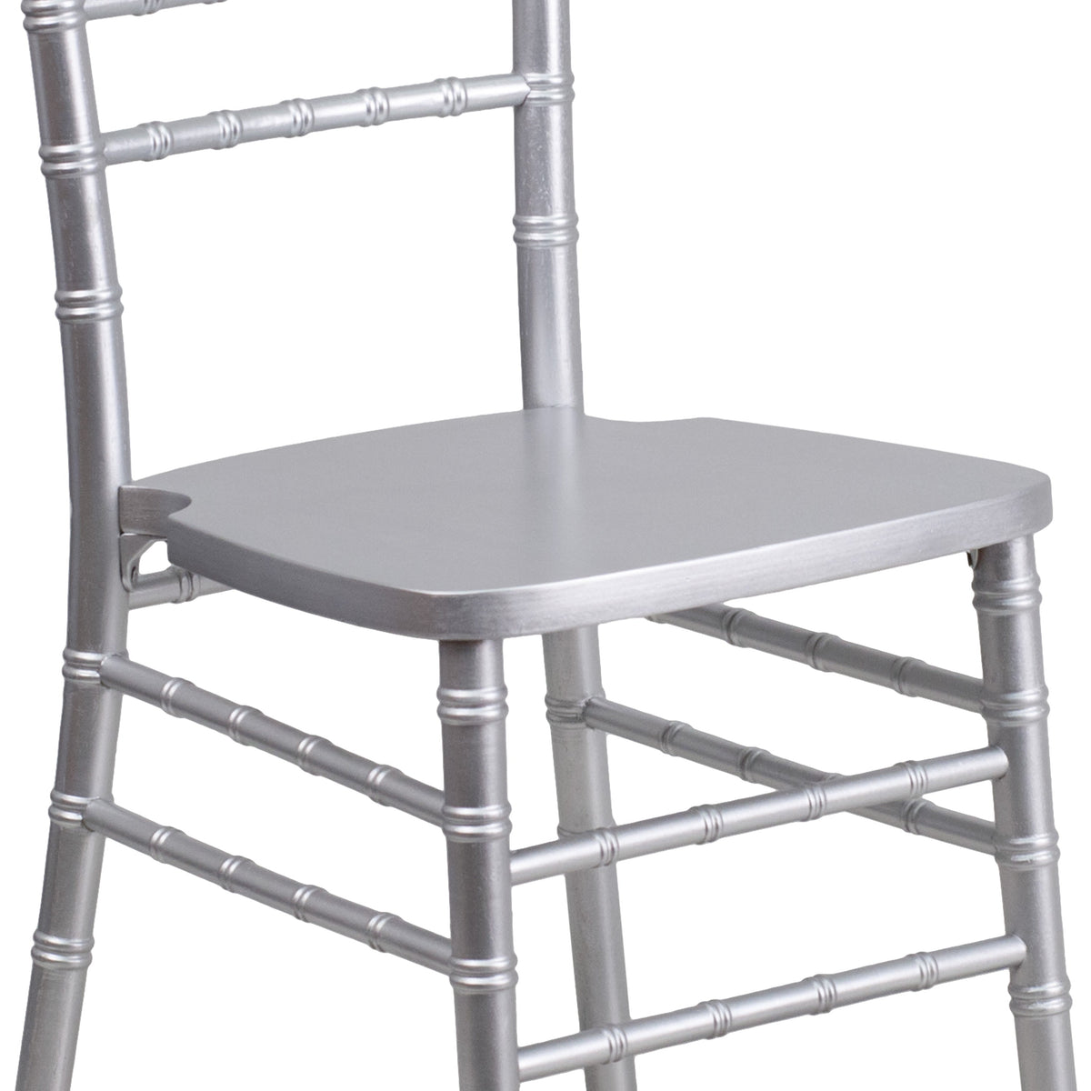 Silver |#| 1100lb. Capacity Silver Wood Stackable Chiavari Event Chair