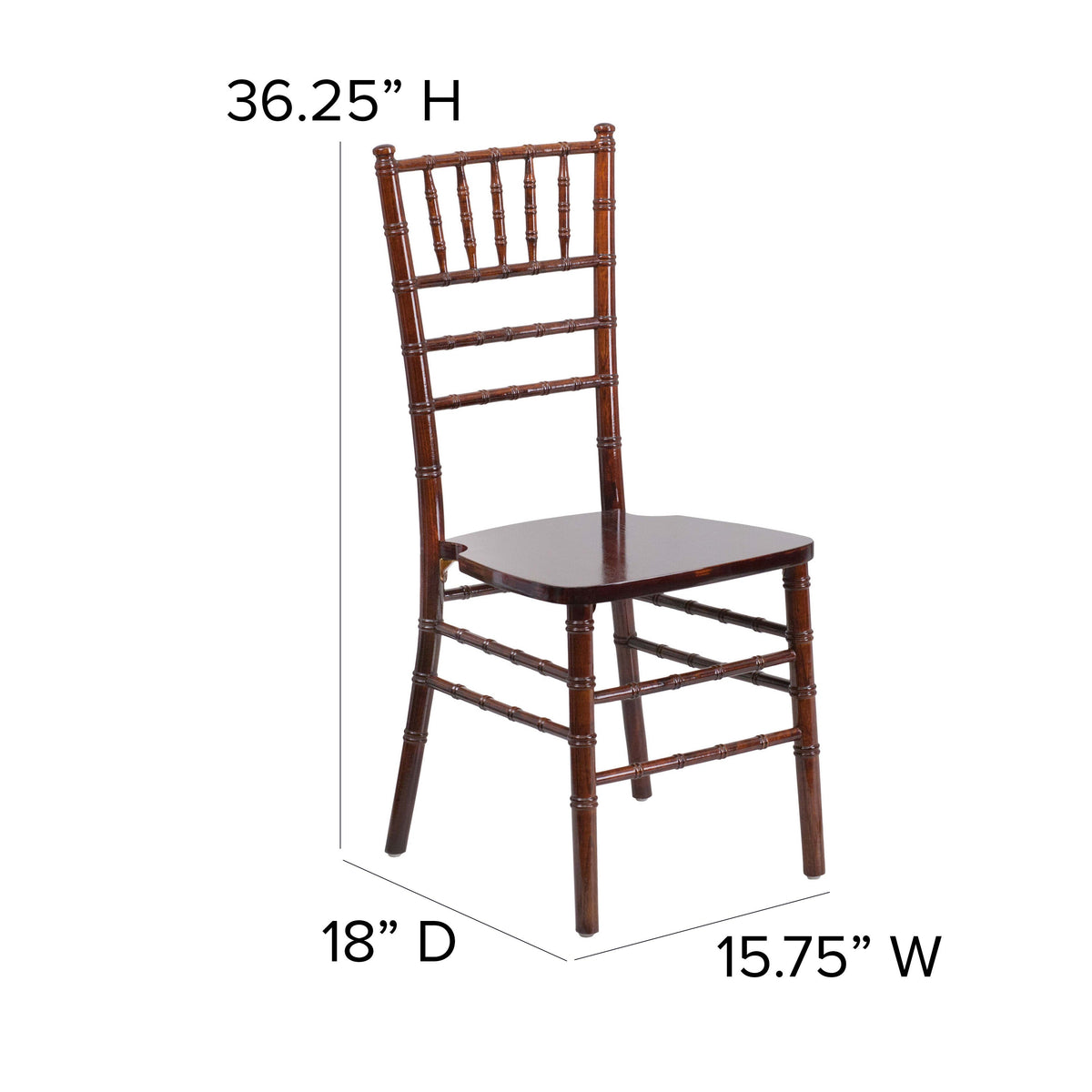 Fruitwood |#| 1100lb. Capacity Fruitwood Stackable Chiavari Event Chair