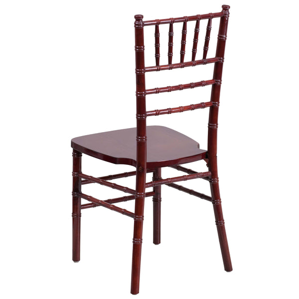 Mahogany |#| 1100lb. Capacity Mahogany Wood Stackable Chiavari Event Chair