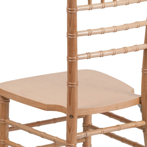 Natural |#| 1100lb. Capacity Natural Wood Stackable Chiavari Event Chair