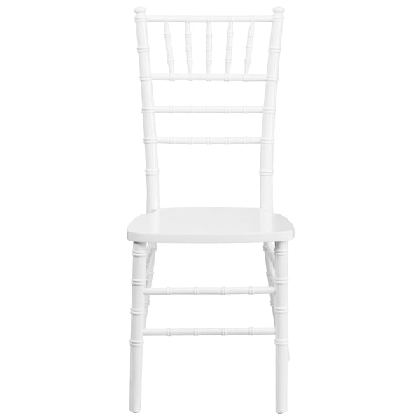 White |#| 1100lb. Capacity White Wood Stackable Chiavari Event Chair