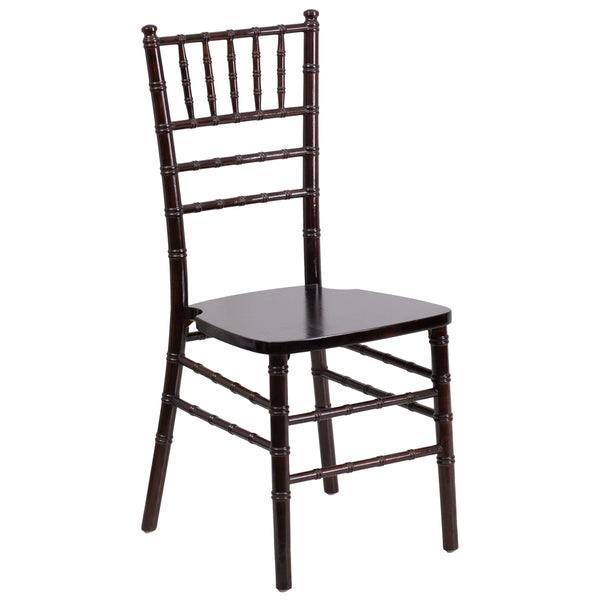 Walnut |#| 1100lb. Capacity Walnut Wood Stackable Chiavari Event Chair