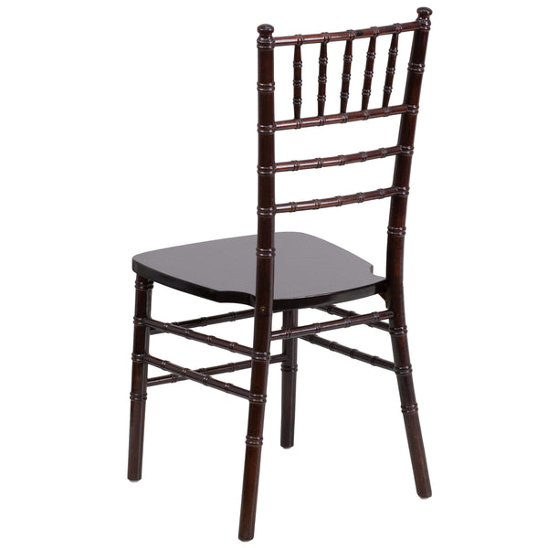 Walnut |#| 1100lb. Capacity Walnut Wood Stackable Chiavari Event Chair