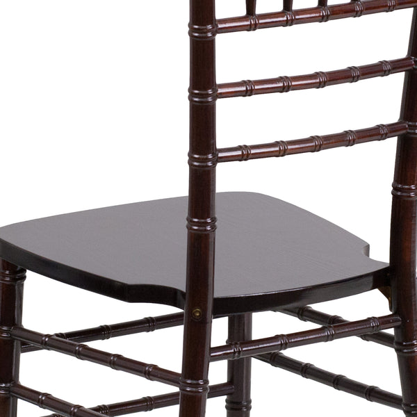 Walnut |#| 1100lb. Capacity Walnut Wood Stackable Chiavari Event Chair