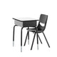 Gray Top/Black Chair |#| Gry/Black Student Desk with Open Front Metal Book Box & Black Flex Comfort Chair