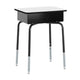 Gray Top/Navy Chair |#| Gray/Black Student Desk with Open Front Metal Book Box & Navy Flex Comfort Chair