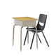 Maple Top/Black Chair |#| Maple/Silvr Student Desk with Open Front Metal Book Box & Blk Flex Comfort Chair