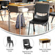 Maple Top/Black Chair |#| Maple/Silvr Student Desk with Open Front Metal Book Box & Blk Flex Comfort Chair