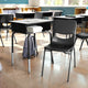 Gray Top/Black Chair |#| Gry/Black Student Desk with Open Front Metal Book Box & Black Flex Comfort Chair