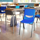 Walnut Top/Navy Chair |#| Walnut/Slvr Student Desk with Open Front Metal Book Box & Nvy Flex Comfort Chair