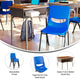 Walnut Top/Navy Chair |#| Walnut/Slvr Student Desk with Open Front Metal Book Box & Nvy Flex Comfort Chair