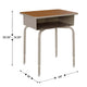 Walnut Top/Navy Chair |#| Walnut/Slvr Student Desk with Open Front Metal Book Box & Nvy Flex Comfort Chair