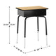 Natural Top/Black Chair |#| Natural/Blk Student Desk with Open Front Metal Book Box & Blk Flex Comfort Chair