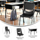 Gray Top/Black Chair |#| Gry/Black Student Desk with Open Front Metal Book Box & Black Flex Comfort Chair