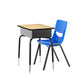 Natural Top/Navy Chair |#| Natural/Blk Student Desk with Open Front Metal Book Box & Nvy Flex Comfort Chair