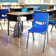 Natural Top/Navy Chair |#| Natural/Blk Student Desk with Open Front Metal Book Box & Nvy Flex Comfort Chair