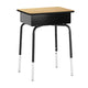 Natural Top/Navy Chair |#| Natural/Blk Student Desk with Open Front Metal Book Box & Nvy Flex Comfort Chair